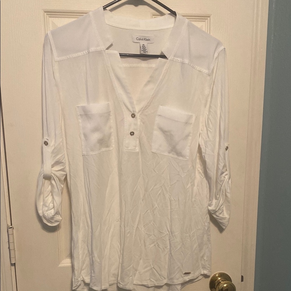 Calvin Klein Women's White Blouse